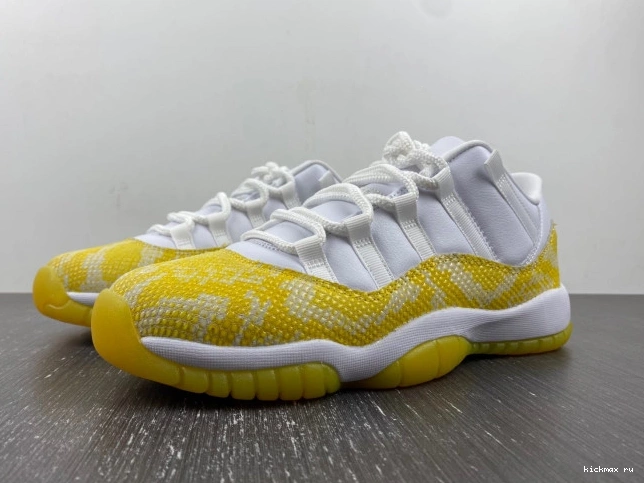 Cheap WMNS Yellow Low Jordan Snakeskin Air 11 AH7860-107 0821
